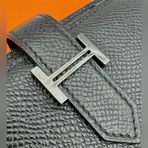 Hermes Bearn Soufflet Bifold Long Wallet Epsom Noir Black France Box - Picture 9 of 16